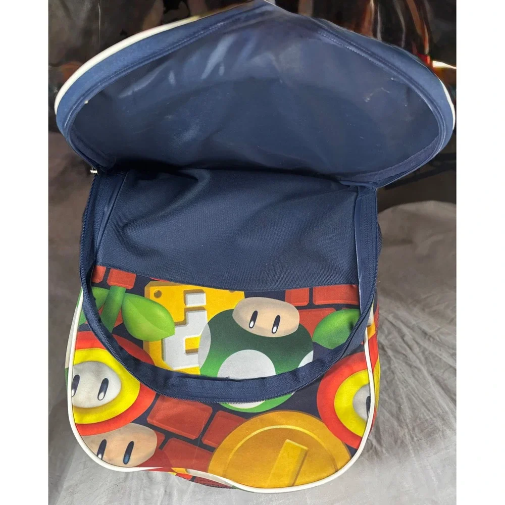 Nintendo Super Mario Bros Holographic 16 Inch Backpack Kids Boys School Bag Blue